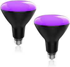LED UV Black Light Bulbs 15W 100W Equivalent BR30 E26 Medium Base, UVA Level, 3