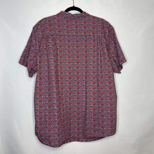 Southern Proper Hemd Herren Größe XL Bedruckt Golf Knopfleiste Kurzarm Rot Blau - Bild 8 von 11