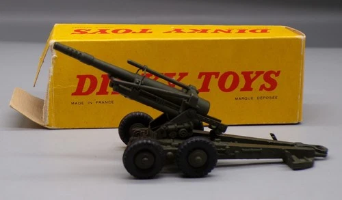 Vintage DINKY Toys #80E Obusier 155 Howitzer DIECAST w/ BOX die cast MILITARY !!