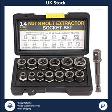Stripped Bolt Nut Remover Socket Extractor Set - Damaged Screw Removal Tool 1...