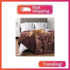 PetAmi Waterproof Dog Blanket for Couch Protector Throw 60x80 Tie-Dye Brown