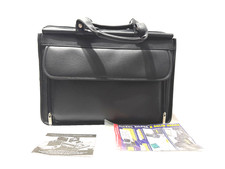 US United States Luggage Black Briefcase Laptop Bag Vinyl 6 Compartments