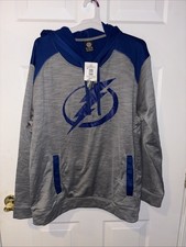 Tampa Bay Lightning NHL Performance Hoodie Gray  Blue 2xl Pullover Athletic