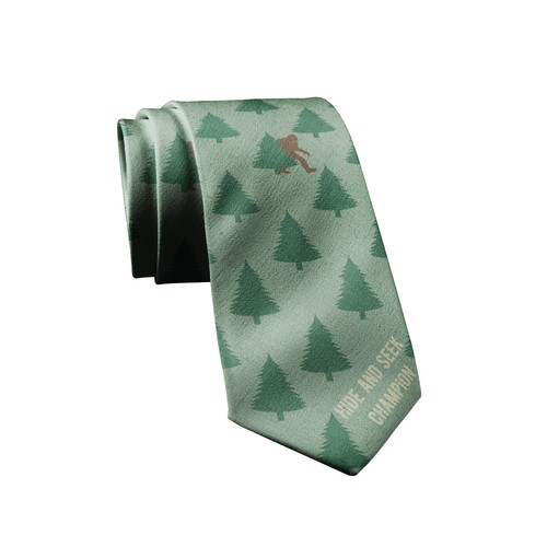 Bigfoot Hide and Seek Champion Necktie Novelty Ties for Men Funny Bigfoot Tie Bigfoot Hide and Seek Champion Necktie Novelty Ties for Men Funny Bigfoot Tie