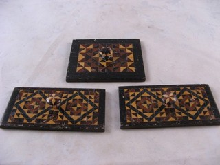 Three Tunbridgeware Spare Lids