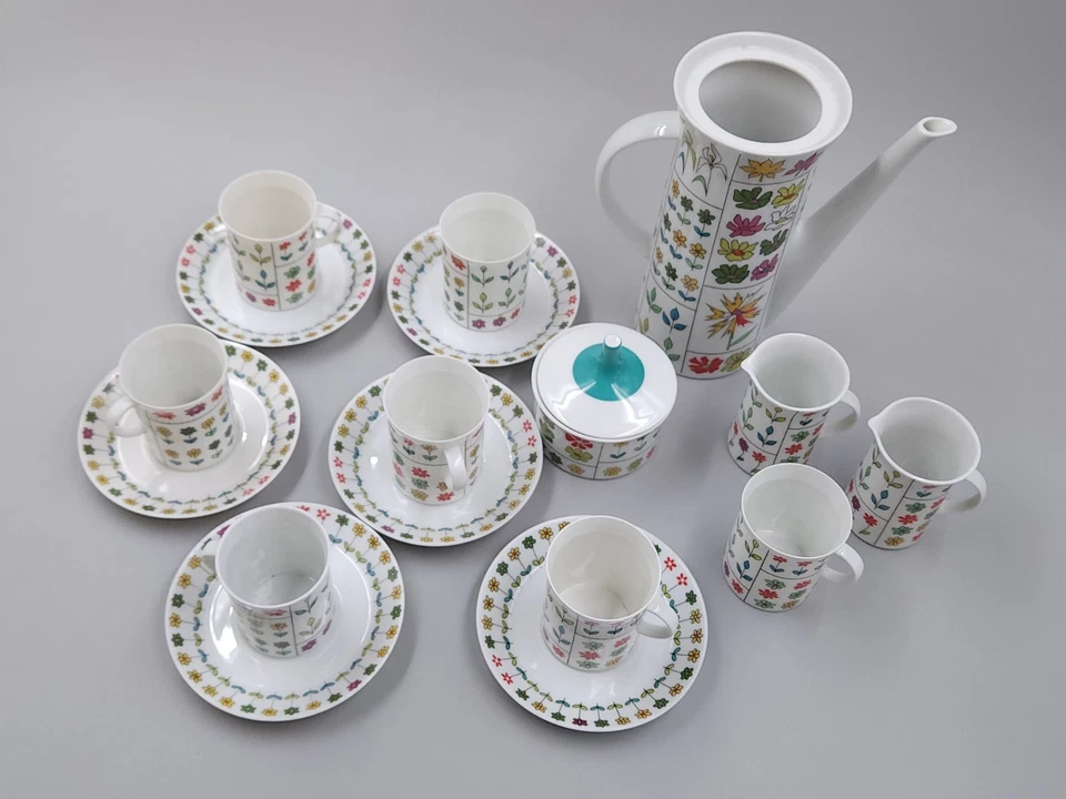 Rosenthal Germany Piemonte Demitasse Coffee/Tea Set Emilio Pucci 18 pc. - Image 4 of 4
