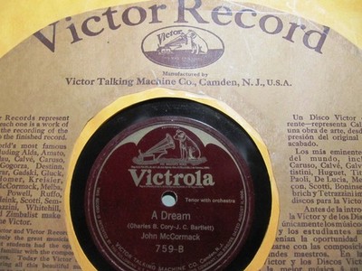 1911 John McCormack IRISH BALLAD MacMurrough MACUSHLA / A DREAM VICTOR 759