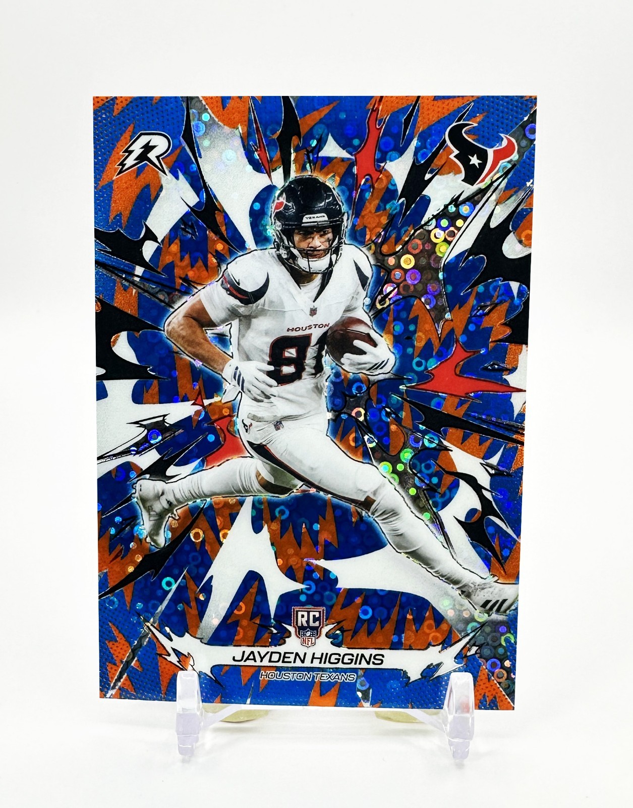 2025 Topps Resurgence Football #136 (Blue and Orange Spark) JAYDEN HIGGINS [RC]