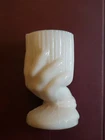 Vintage Milk Glass Toothpick Eggcup Portieux Vallerysthal PV Beggars Hand
