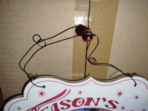 wooden hanging sign seasons greetings Home Decor Vintage - Picture 8 of 9
