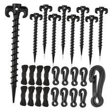 Pieces Plastic Inflatable Stakes Set, Include Tent Stakes, Tethers 27 Black