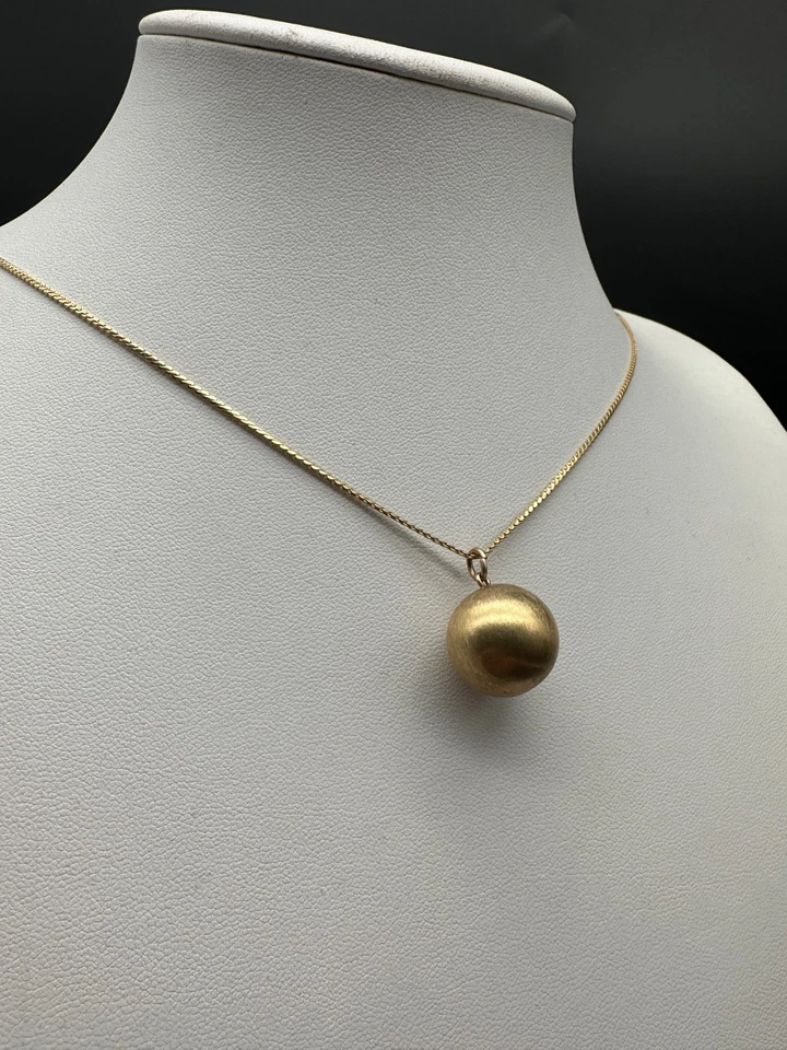 333 Gold Anhänger Kugel in 8Kt Gelbgold mattiert Kettenanhänger in 8kt Gelbgold - Bild 2 von 4