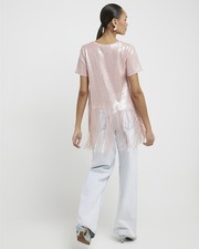 River Island Sequin Pink Tops Shirts for Women for sale UK - Main Image