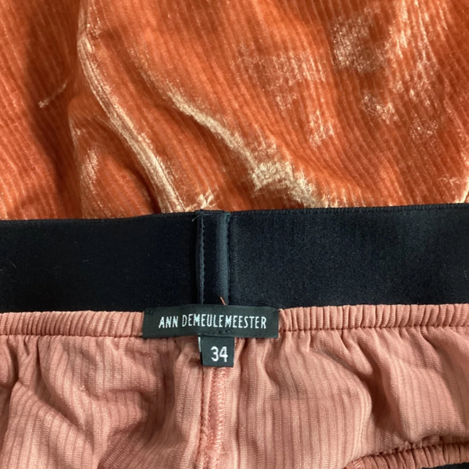 Ann Demeulemeester Ribbed Maxi Skirt With Tasseled Ribbon Belt In Brown Size 34 - Image 4 of 4