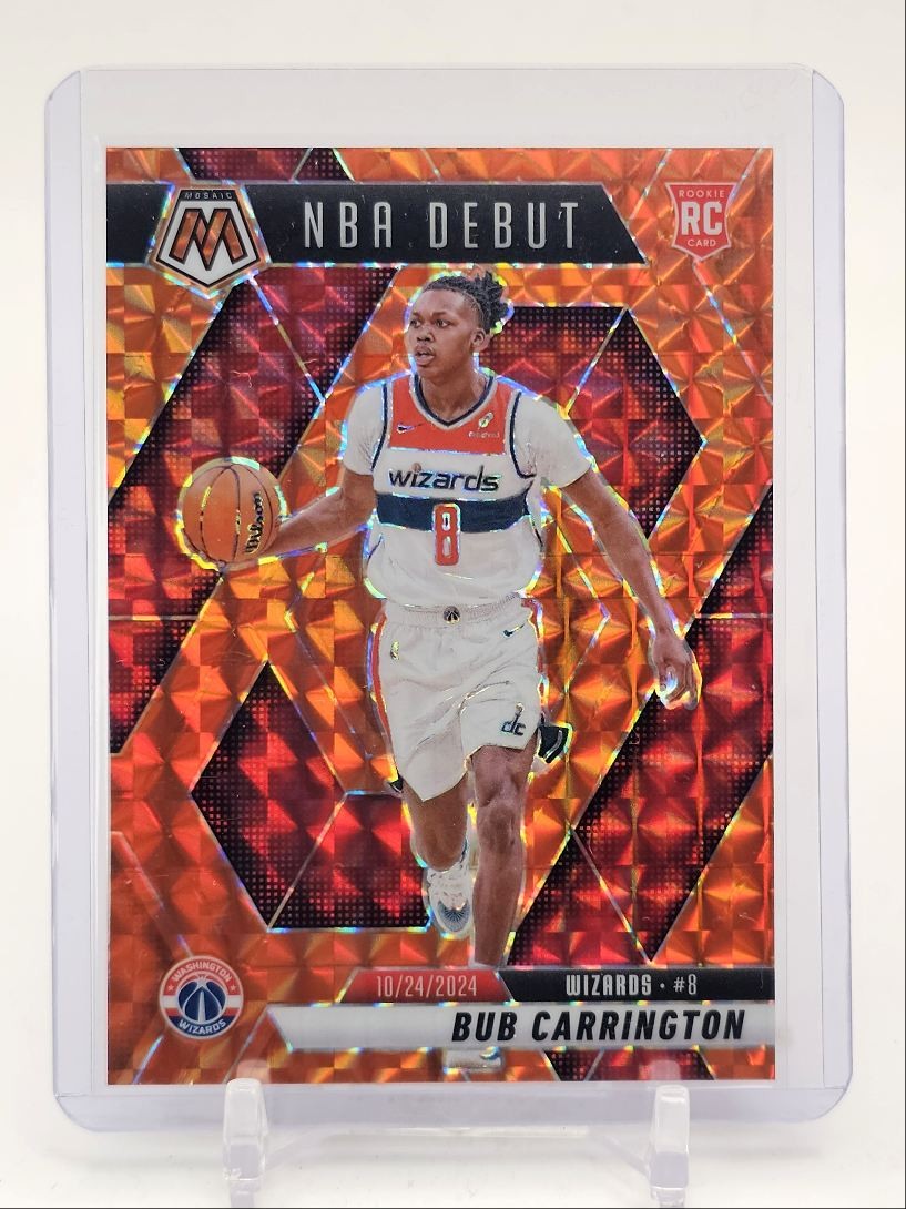 BUB CARRINGTON 2024-25 MOSAIC NBA DEBUT ROOKIE ORANGE PRIZM RC /249 Q1094