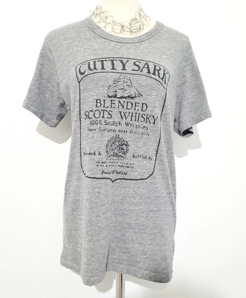 Cutty Sark смешанный шотландский виски футболка взрослый размер большой серый альтернативная земля  - Изображение 2 из 4