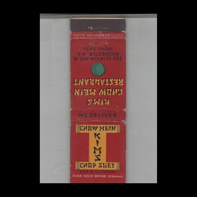 Matchbook Cover Chow Mein Kims Chop Suey Rochester, NY