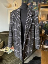 Women’s Slouch Boyfriend Blazer Medium Vintage Hamells 100% Wool Check