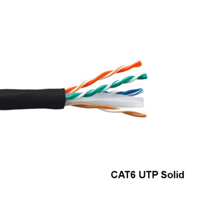 Kentek Black 1000' CMR UTP Cat6 Solid Ethernet Bulk Cable 23AWG 550MHz Network