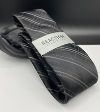 Kenneth Cole REACTION Men's 100 Polyester Tie  Black  Plaids  MSRP: 55.