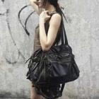 Women's Motorcycle Bag Washed Distressed Fashion Shoulder Messenger Bag