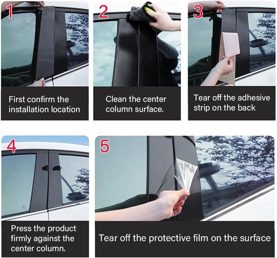 Cubiertas de poste de pilar de ventana negro brillante para Cadillac CT6 2016-2020 Foto 3 de 4