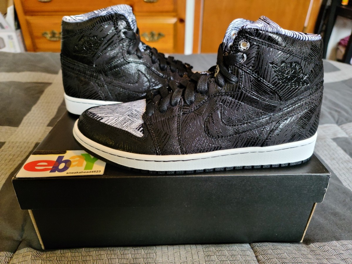 AIR JORDAN 1 RETRO HIGH BHM 2015 BLACK/WHITE 579591 010 NEW