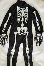 Kids Glow in the Dark Skeleton Costume Set Includes Mask, Gloves  Fluorescen