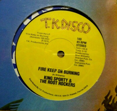 KING SPORTY & THE ROOT ROCKERS Get On Down/Fire Keep On 12'' LP TK Disco SEALED