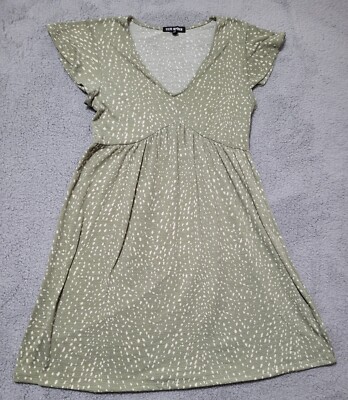 Steve Madden Green Casual Boho Dress Short Sleeve Small | eBay