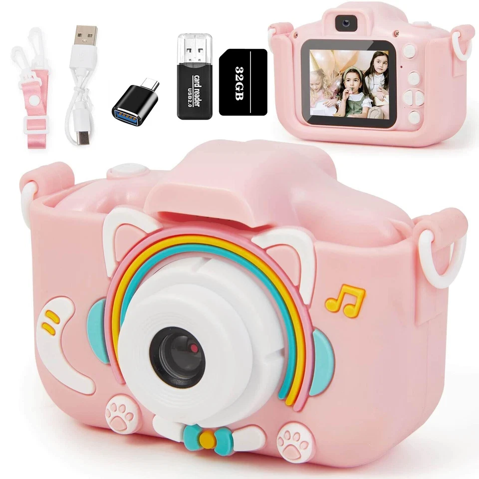 Kinderkamera Kinder Kamera 1080P 32GB SD Karte Selfie Digitalkamera Fotoapparat - Bild 2 von 4