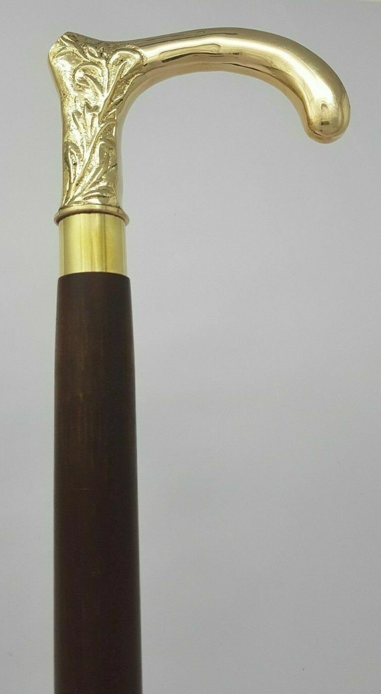 Nautical Brass Solid Umbrella Head Handle Vintage… - image 2