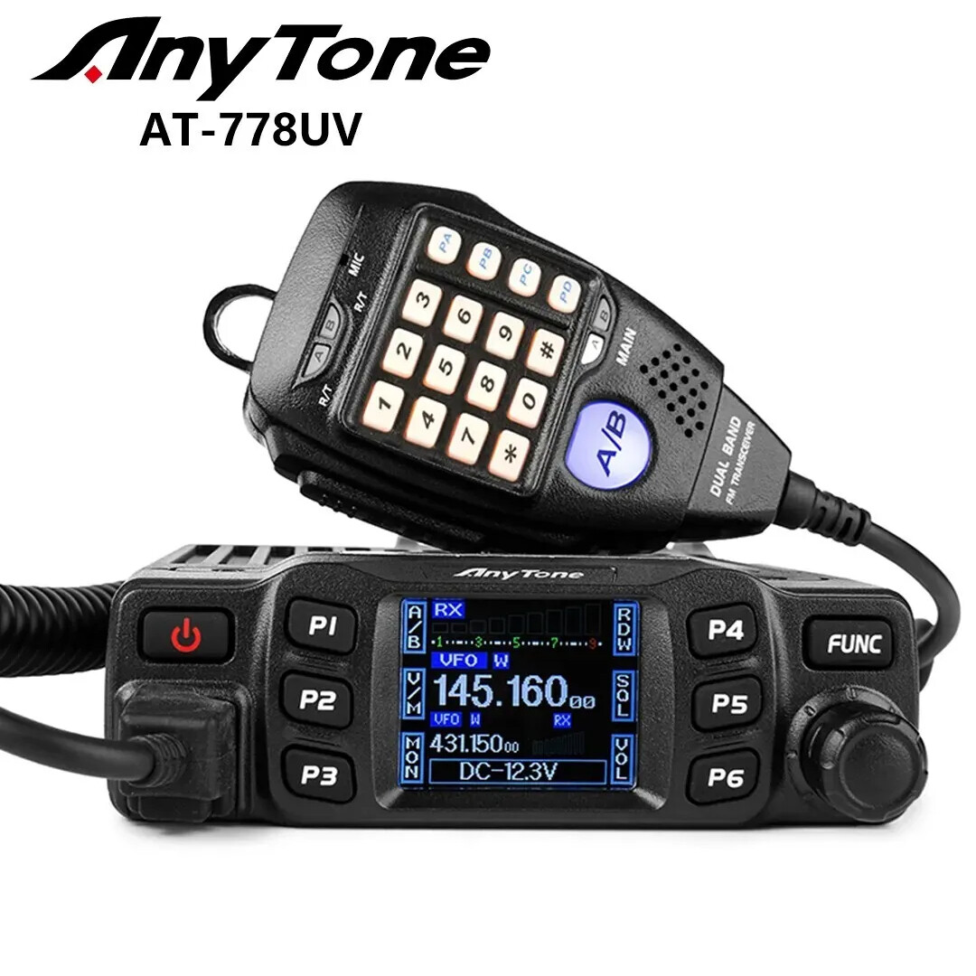 AnyTone AT-778UV 25W Car Mobile Two Way Radio UHF VHF Dual Band 