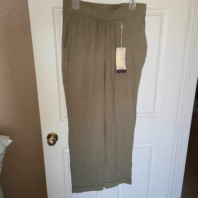 Knit Studio avenue Women's Pullover Olive-Green Cotton Blend Pants - Size 14/16