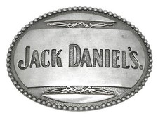 Jack Daniel`s Belt Buckle Grey Curved Oval Authentic Officially Licensed Product