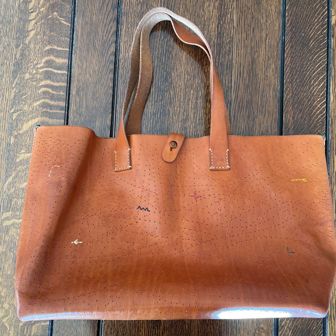 HENRY ブラウンレザートートバッグ　 SAKANA 未使用品 HENRY ブラウンレザートートバッグ SAKANA 未使用品