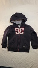Childrens DC Black And Red Full Zip Hooded Sweatshirt Hoody Size 5 Kids Small