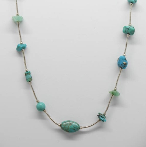 Vintage Intricate Turquoise Necklace, SOUTHWEST JEWELRY, 24 inch - Bild 2 von 6