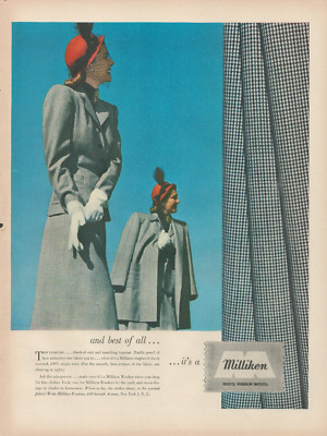 1948 Milliken Clothing Best of All Checked Suits & Matching Topcoats Print Ad