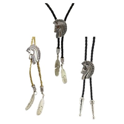 American Bolo Tie Western Necktie Horse Head Necklace Necktie for Women