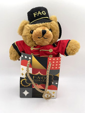 FAO Schwarz 9" Plush Soldier Teddy Bear Red Nutcracker Suit Uniform in Gift Bag