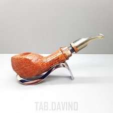Pfeife Luigi Viprati Sandgestrahlt Nat&uuml;rliche vera Einsatz Silber Handmade Italy