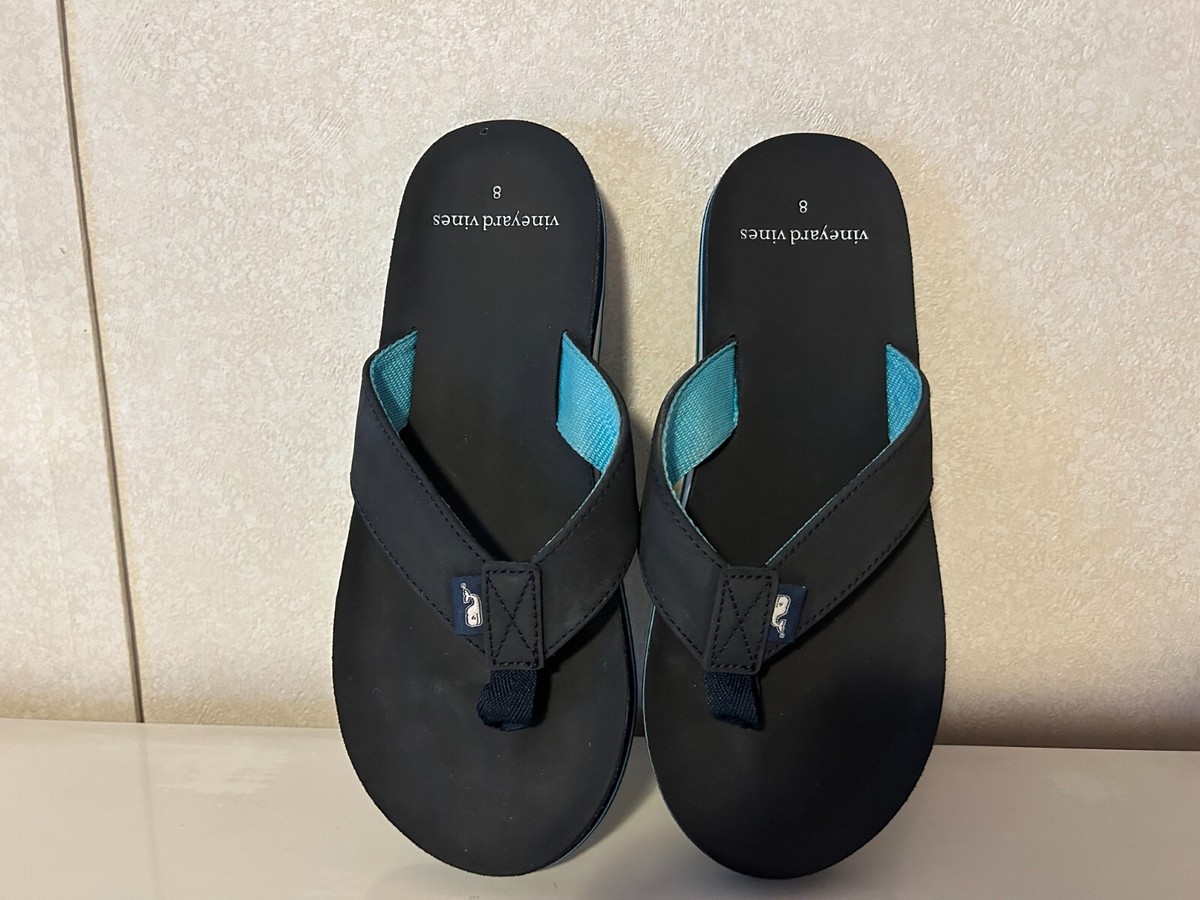 Mens VINEYARD VINES Sz 8 Navy Blue Flip Flops | eBay