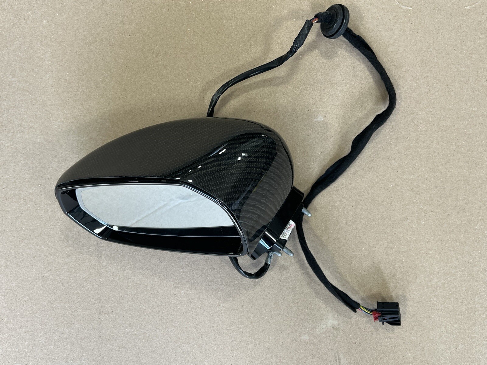08-15 AUDI R8 FRONT LEFT DRIVER SIDE HEATED FOLD DOOR MIRROR ASSY CARBON FIBER