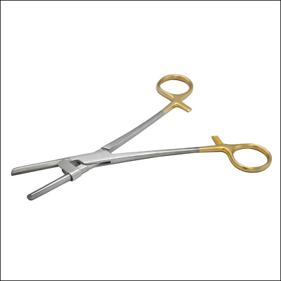 Gold-Handled Tube Occluding Clamp Forceps 8'' With Guard - Surgical Dental Tool DS-1377 (Locking) 8 thumbnail image