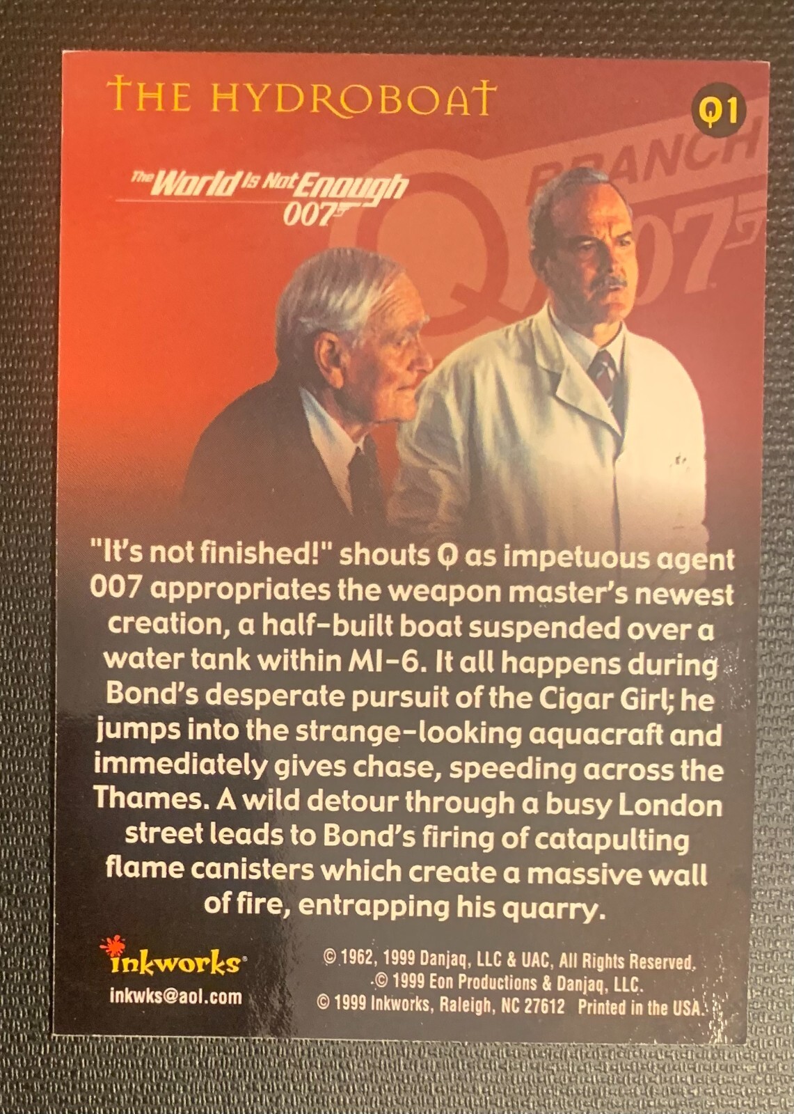 James Bond - The World is Not Enough - Inkworks 1999 - #Q1 - Q Branch - Picture 2 of 2