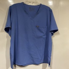 FIGS Technical Collection Light Blue Short Sleeve 1 Pocket Medical Scrub Top 2XL