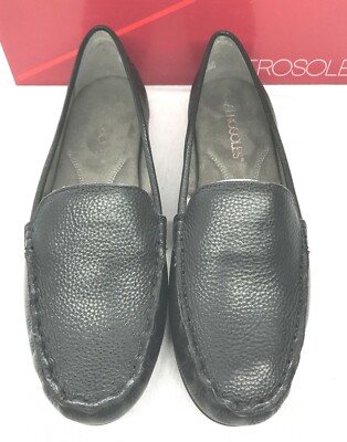 New AEROSOLES Black Slip-On Women's Flat Comfort Shoes M