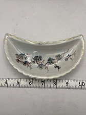 Blue Floral Bone / Trinket Dish Unbranded S1D1D
