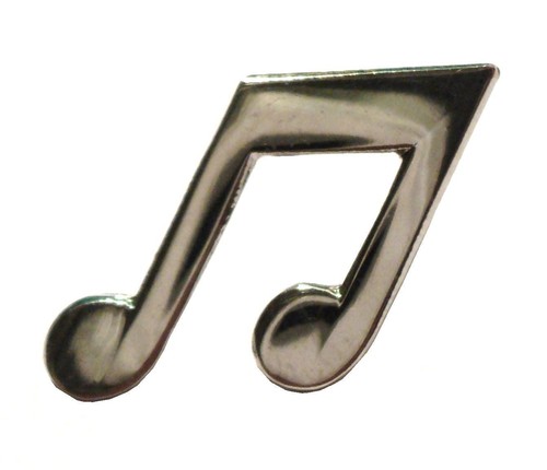 Music Note Crochet Musical Quaver Chrome Tone Symbol Teacher Lesson Metal Badge - 第 1/3 張圖片